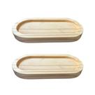 Kit Mini Bandeja De Madeira Pinus 16x8 Multiuso Pires Café Xicaras Petisco Organizar Decoração