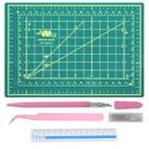 Kit Mini Base de Corte A5 Estilete Pinça Régua Patchwork Scrapbook