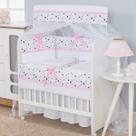 Kit Mini Berço 08 peças Estrela Rosa