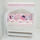 Kit Mini Berço 12 peças Saia de Berço Menina Joaninha