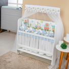 Kit Mini Berço 12 peças Saia de Berço Menino Carrinhos
