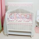 Kit Mini Berço 13 peças Bebê Menina Elefantinha Rosa