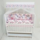 Kit Mini Berço 13 peças Bebê Menina Unicornio