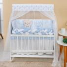 Kit Mini Berço 13 Peças Enxoval Bebê Menino Urso Baloeiro