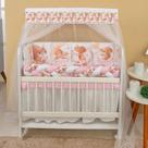 Kit Mini Berço 13 Peças Enxoval Completo Bebê Menina Esquilo