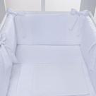 Kit Mini Berço 7 Peças Branco com Lese 58cm
