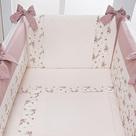 Kit Mini Berço 7 Peças Floral Rosê 58cm