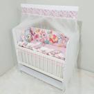 Kit Mini Berço com 12 peças Saia de Berço Bebê Menina
