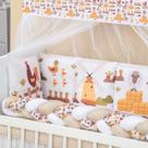 Kit Mini Berço com 12 peças Saia de Berço Bebê Menino Fazendinha