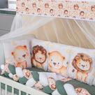 Kit Mini Berço com 12 peças Saia de Berço Bebê Menino Leaozinho Kit Mini Berço com 12 peças Saia de Berço Bebê Menino Leaozinho