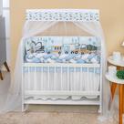 Kit Mini Berço com 12 peças Saia de Berço Bebê Menino Transportes Kit Mini Berço com 12 peças Saia de Berço Bebê Menino Transportes