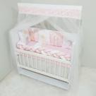 Kit Mini Berço com 12 peças Saia de Berço Menina Amigas Balanço Kit Mini Berço com 12 peças Saia de Berço Menina Amigas Balanço