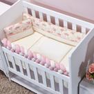 Kit Mini Berço Light 09 Peças Floral Salmão