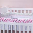 Kit Mini Berço Light 09 Peças Floral Verde Menina