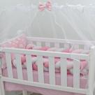 Kit Mini Berço Nuvem Rosa 7 Peças