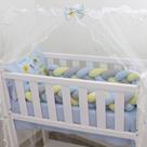 Kit Mini Berço Safari Azul 7 Peças