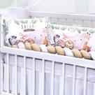 Kit Mini berço Trança 6 peças Safari Baby Algodão