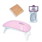 Kit Mini Cabine + Fibra De 2 Metros + 100 Palitos, Sun Mini Estufa 6w Led/uv Portátil Para Nail Designer Manicure Oferta