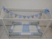 Kit Mini Cama Montessoriano 6 peças Triângulo Azul Bebê