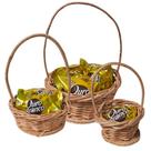 Kit Mini Cestas de Vime Redondas com Alça Páscoa - 03 Un