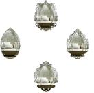 Kit Mini Espelho Decorativo veneziano Pegui Piemonte 4 pçs
