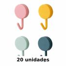Kit Mini Gancho Adesivo De Parede Dupla Face Suporte Chaves Cabideiro -