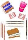 Kit Mini Lixa Rosa + Palito laranjeira + Palito Indiano + Lixa Parda + Separador Dedos + Espatula Mista + Palito Paraju