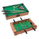 Kit Mini Mesa de Sinuca Mini Pebolim Zippy Toys Madeira MDF com Acessórios Jogos Clássicos para Crianças e Família em Casa