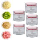 kit Mini Multiprocessador Triturador Picador Manual 2 Lâminas Inox 5 unidades