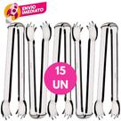 Kit Mini Pegador 12,5cm Em Aço Inoxidável Multiuso Carne Petisco Fruta Gelo Drinks Kit Mini Pegador 12,5cm Em Aço Inoxidável Multiuso Carne Petisco Fruta Gelo Drinks
