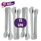 Kit Mini Pegador Carne Petisco Gelo Drinks Frios Tamanho 12,5cm Aço Inox Multiuso Kit Mini Pegador Carne Petisco Gelo Drinks Frios Tamanho 12,5cm Aço Inox Multiuso