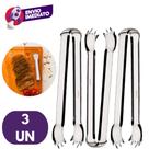 Kit Mini Pegador Multiuso Carne Petisco Gelo Drinks Frios 12,5 cm Aço Inox