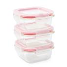 Kit Mini Potes Herméticos de Vidro Tampa com Trava 3 Peças