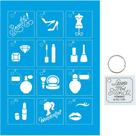 Kit Mini Stencil Chaveiro Feminino - STMI-014