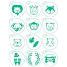 Kit Mini Stencil Coleção Meu Safari com 12 Peças 4,5cm Stmi-034 Litoarte