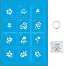 Kit Mini Stencil Flores Com 14 Peças 4,5cm STMI-004 Litoarte