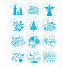 Kit Mini Stencil Natal Chaveiro Mini Natal - Elementos de Natal - STMIN - 004