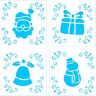 Kit mini stencils natal 1 c/ 04 un - blue star