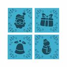 Kit Mini Stencils Natal 1 C/4 Bluestar