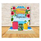 Kit Mini Table Quadrado Praia Tropical Tapete Mar Kit Mini Table Quadrado Praia Tropical Tapete Mar