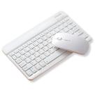 Kit Mini Teclado Branco para Tablet Galaxy Tab S9 FE 10.9 X510 ABNT2 Bluetooth + Mouse Sem Fio