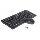 Kit Mini Teclado e Mouse Wireless Slim Plug Play Preto