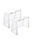 Kit Mini Trave Goool 90 Plus Futebol Aço Carbono Encaixe Branco Resistente
