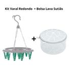 Kit Mini Varal 16 Prendedores com Bolsa Lava Sutiã Flashlimp Kit Mini Varal 16 Prendedores com Bolsa Lava Sutiã Flashlimp