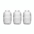 Kit Mini Vaso de Vidro Arredondado Flores Charmoso 3 UN