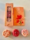 Kit Mini Velas Aromáticas Flor em Caixa com Cartão Dia das Mães
