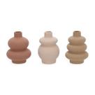 Kit minivasos em ceramica textura 3 cores - 3 pcs - 19440