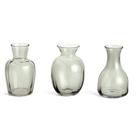 Kit minivasos em vidro verde mart - 3 pcs