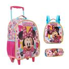 Kit Minnie Pink - Mochila c/ rodinhas (13190) - Lancheira (13194) - Estojo (13195)