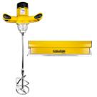 Kit Misturador Menegotti MEL 1600 Com Desempenadeira de Aço Inoxidável Evolution 60CM Argamassas Tintas Massa Corrida Misturas Pedreiros Pintores